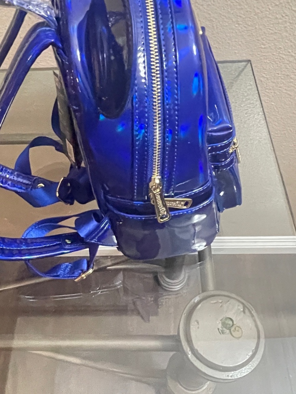 Loungefly Disney Mickey Mouse Iridescent Blue Mini Backpack - Picture 4 of 4